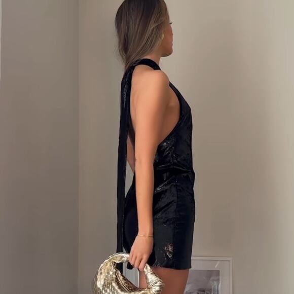 ZARA BLOGGER FAVORITE SHINY VELVET DRESS SPECIAL EDITION - Picture 2 of 12